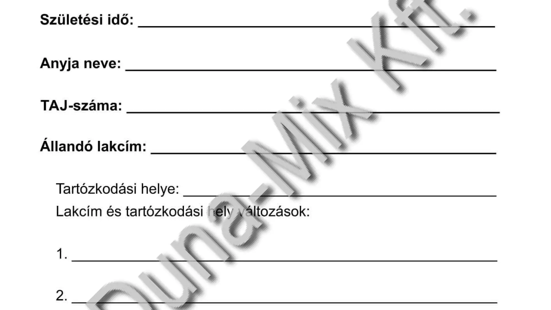 Gyermek eü. Kiskönyv+ védőoltások adatlapja